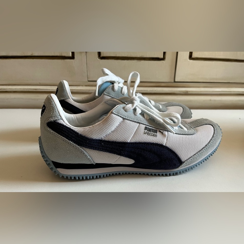 Women’s Puma Speeder Mesh Running Walking Casual 
Shoes Sneakers blue white 6